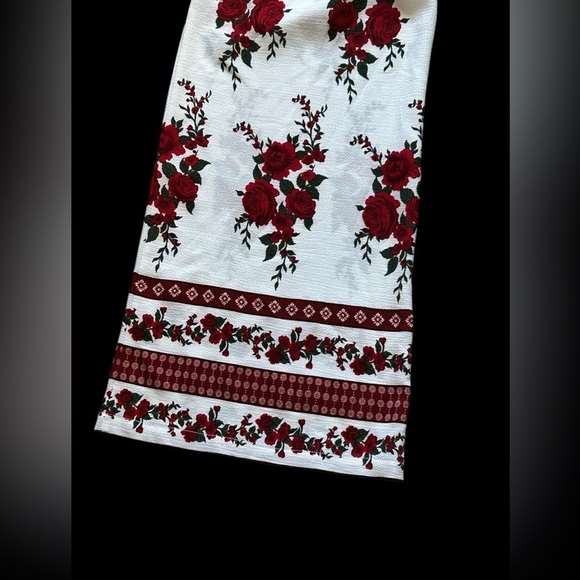 GUESS Amorita Palazzo Pants White With Roses Size Small - Picture 7 of 9